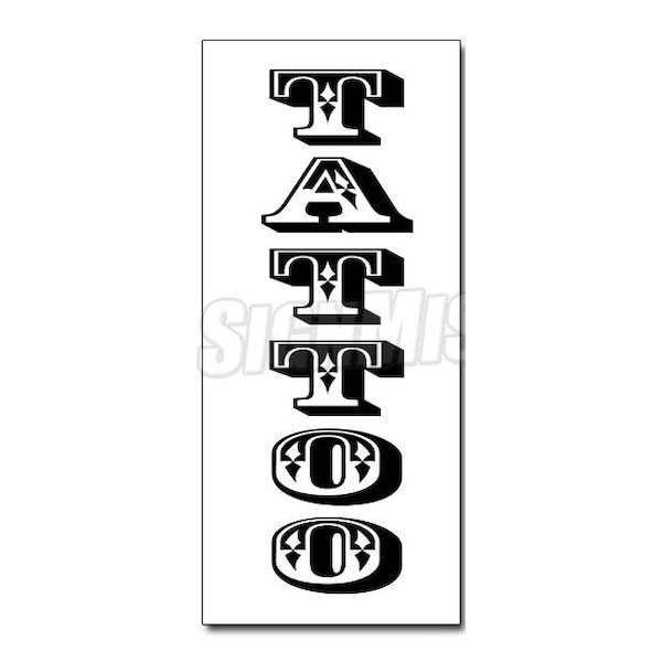 TATTOO DECAL sticker DECAL sticker Vertical parlor shop artist artwork, D-12 Tattoo Vertical